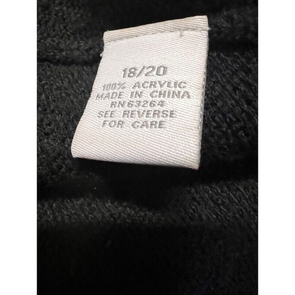 Dress Barn Black Embroidered Floral Long Sleeve Zip Up Cardigan Sweater 18/20 - Picture 6 of 8